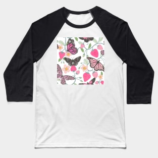 Strawberry butterflies Baseball T-Shirt